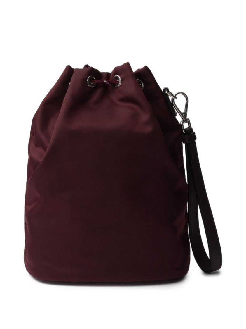 Prada Compact Drawstring Bag In Deep Burgundy
