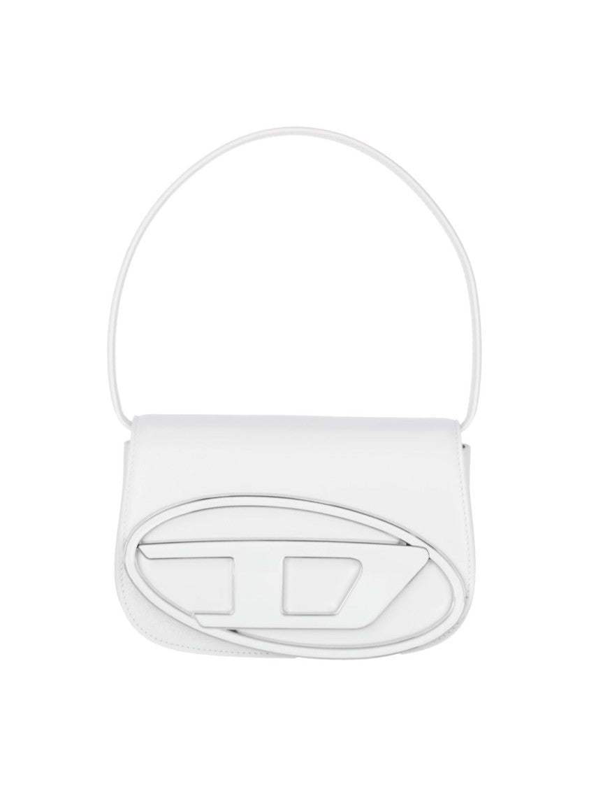 Diesel Shoulder Bag 1Dr In Smooth White Leather With Adjustable Straps