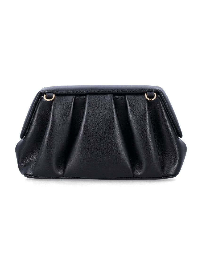 Themoirè Sculptural Black Vegan Leather Athena Pochette
