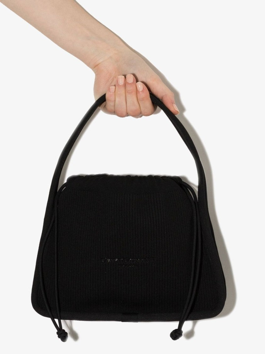 Alexander Wang Structured Black Handbag With Ribbed Texture