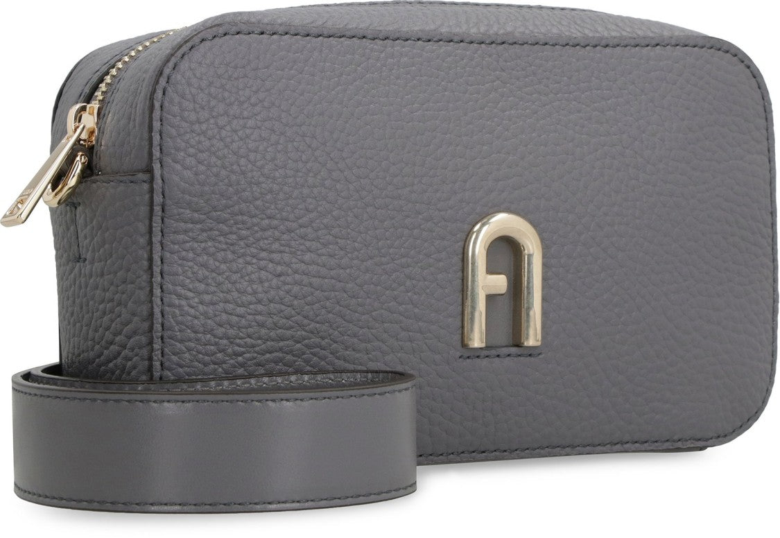 Furla Structured Black Leather Shoulder Bag