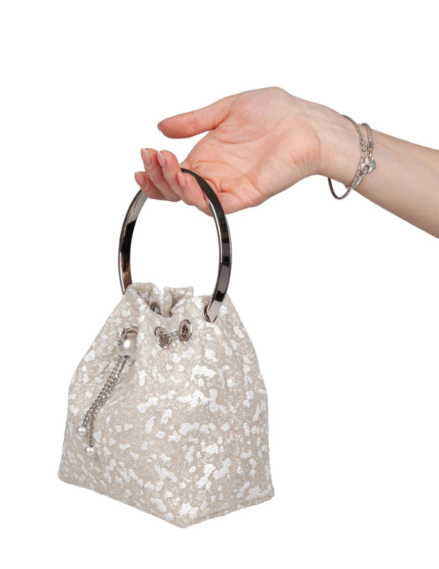 Jimmy Choo Bon Bon Zgz Mesh Handbag In Ivory