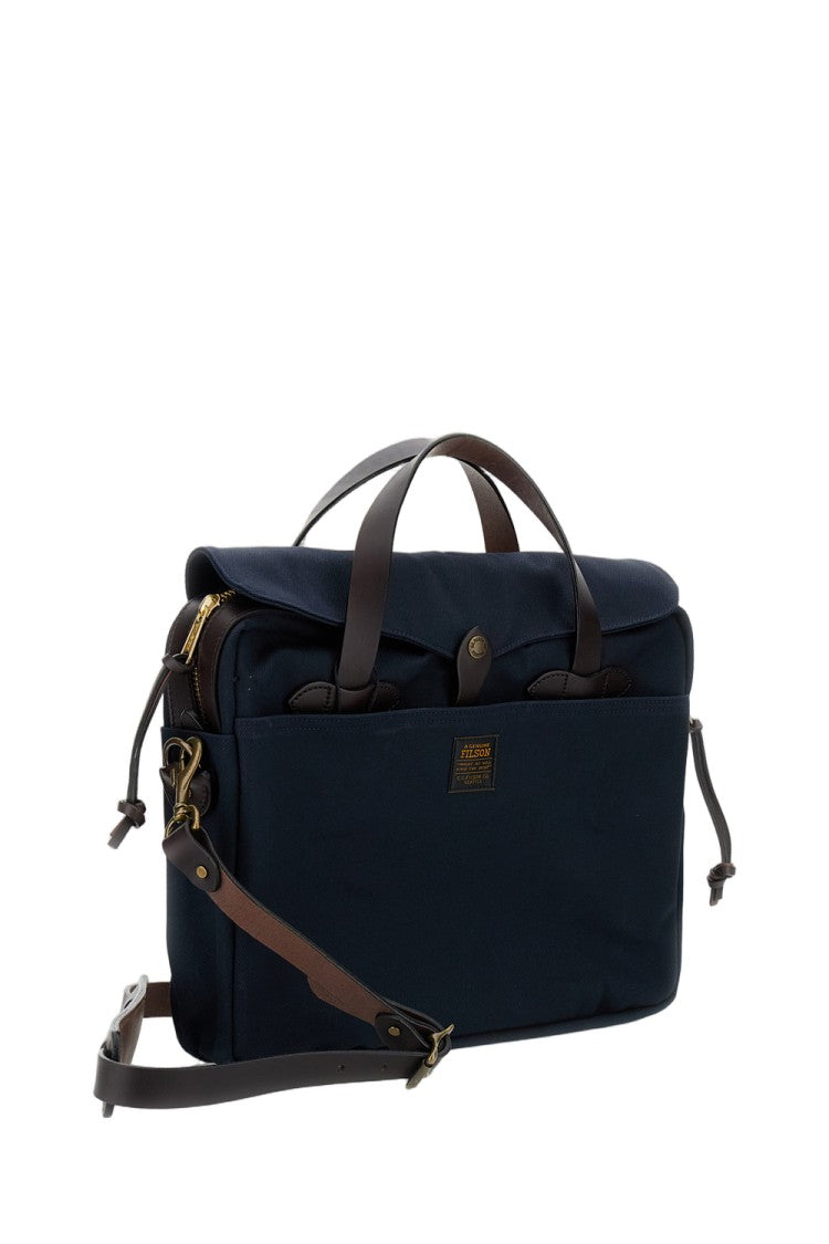 Filson Navy Cotton Twill Briefcase