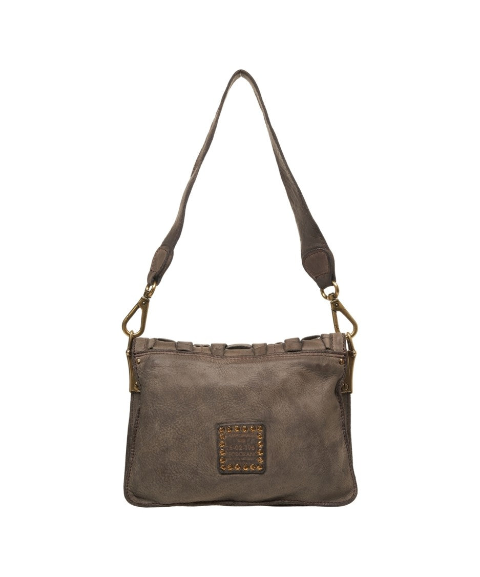 Campomaggi Vintage Woven Leather Shoulder Bag With Adjustable Strap