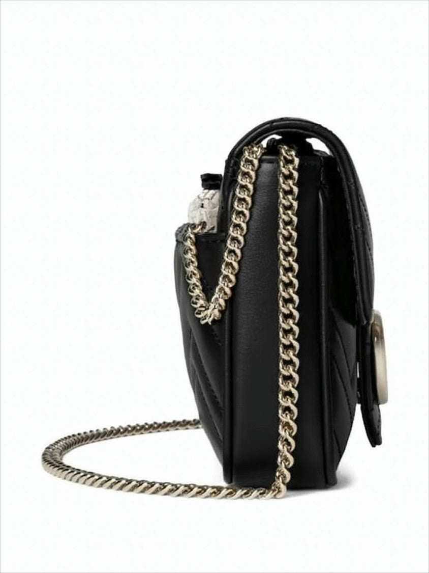Gucci Chevron Quilted Leather Crossbody Bag With Double-G Logo