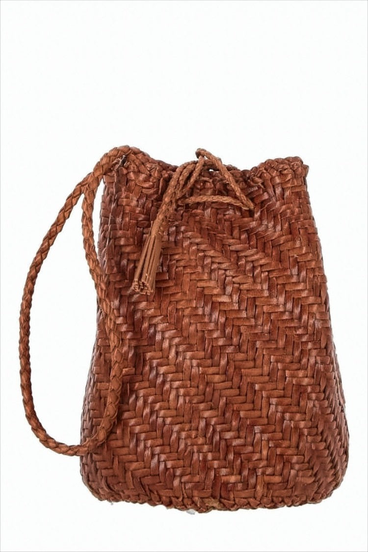 Dragon Diffusion Buffalo Leather Shoulder Bag With Chevron Weave