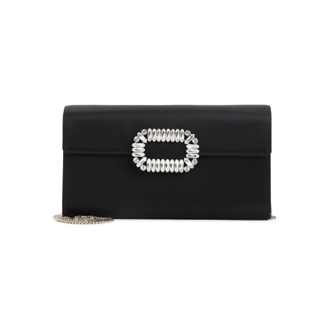Roger Vivier Satin Clutch With Crystal Embellishment