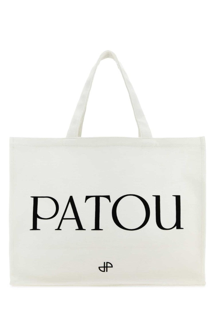 Patou White Cotton Shopping Bag