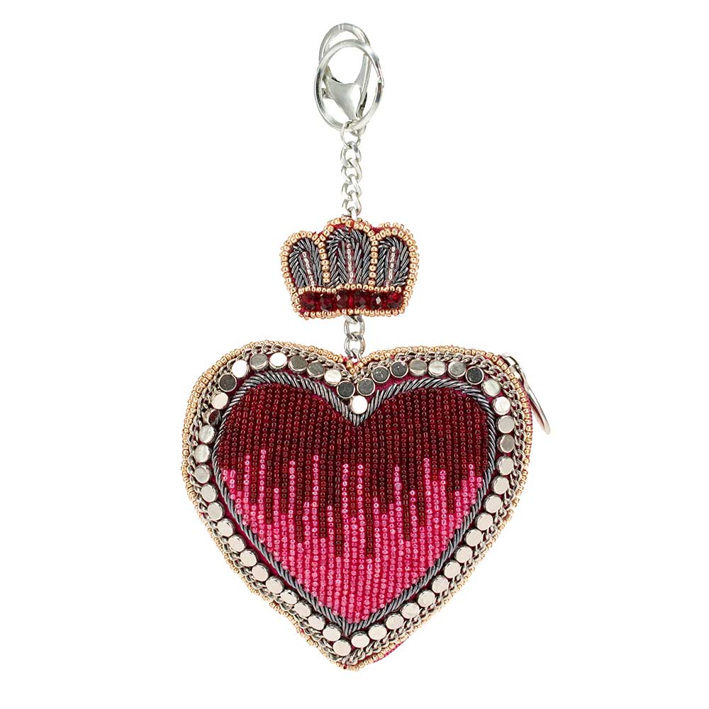 Mary Frances Have a Heart Beaded Red Heart and Crown Coin Purse/ Key Fob