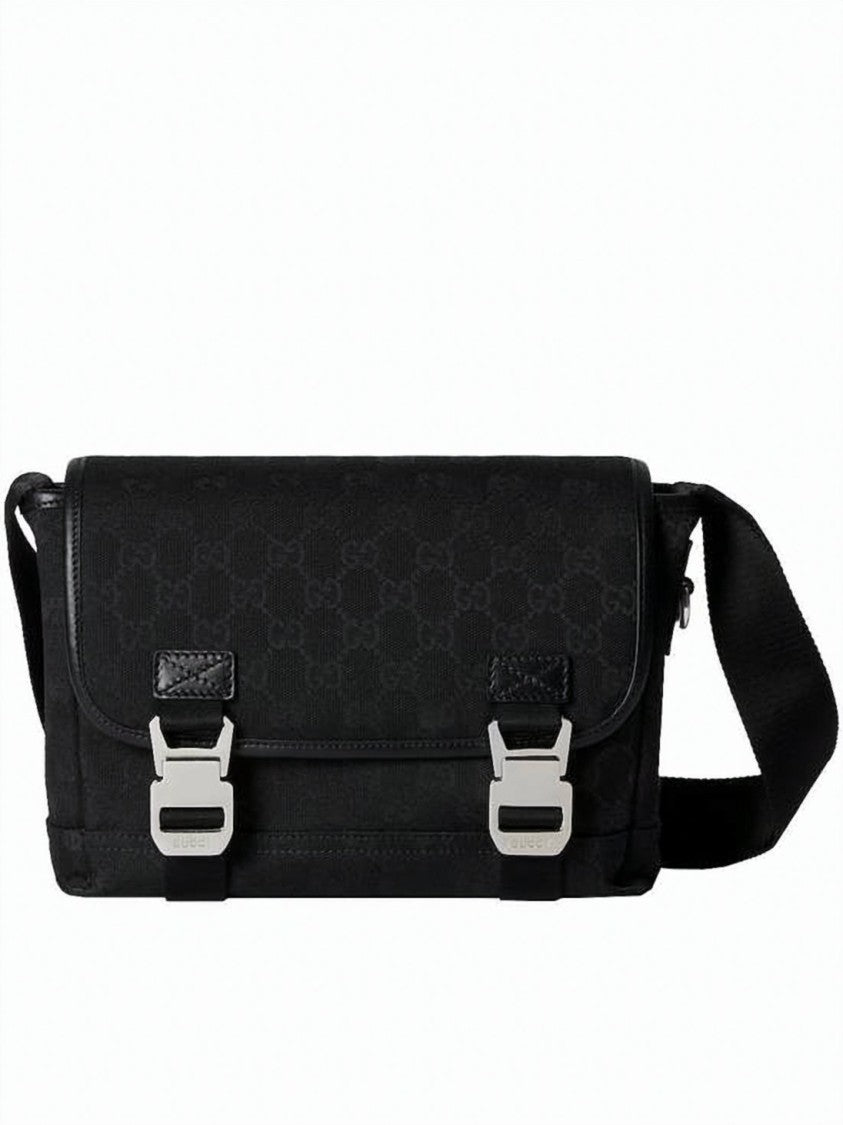 Gucci Canvas Shoulder Bag With Monogram Pattern