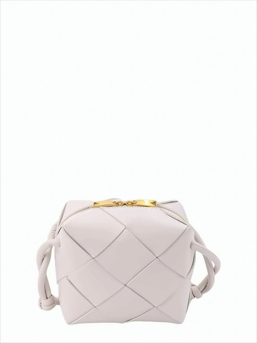 Bottega Veneta Compact White Lambskin Shoulder Bag
