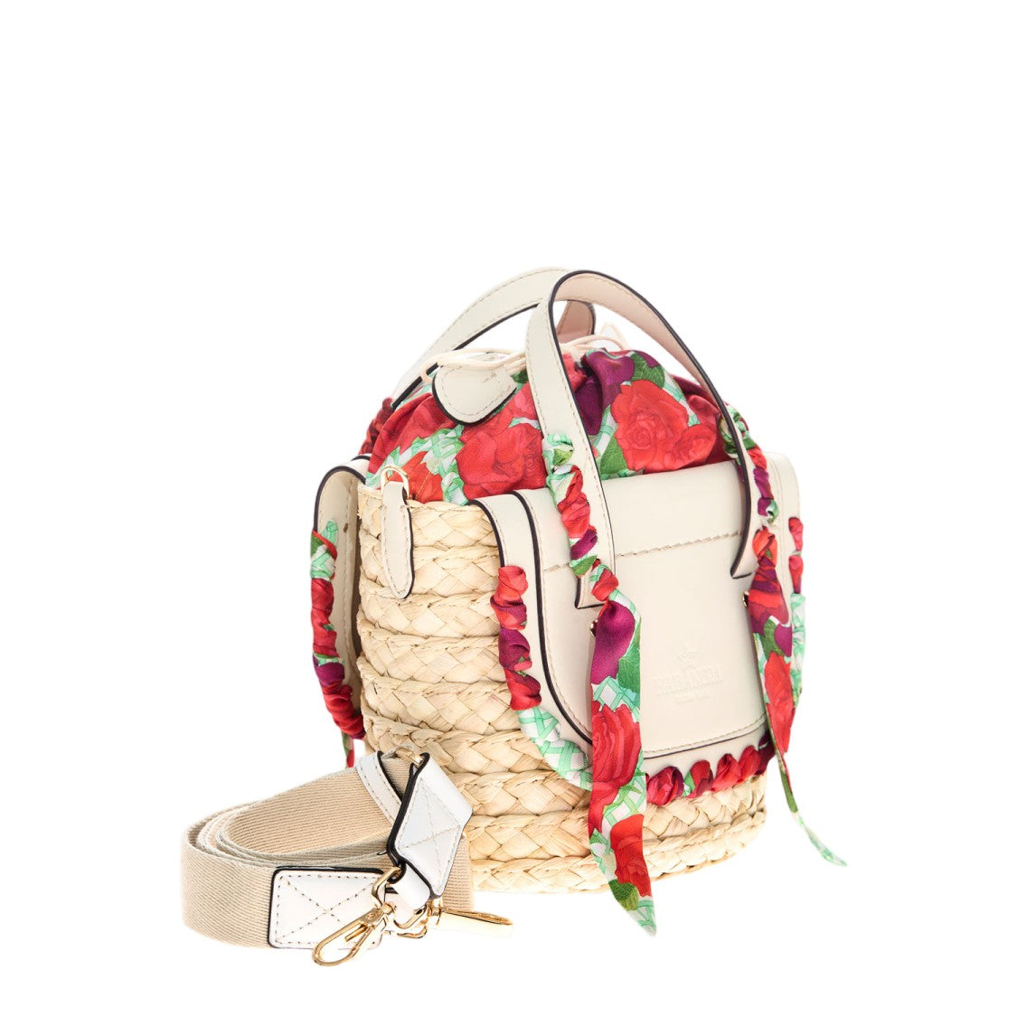 Cuba Lab Habanera Leather And Rafia Bag