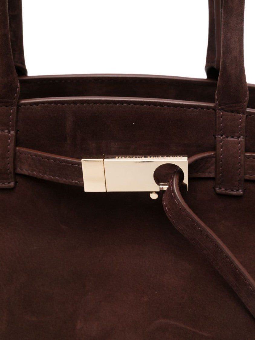 Benedetta Bruzziches Bordeaux Handbag With Winged Silhouette