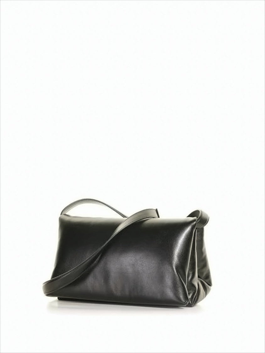 Marni Rectangular Smooth Leather Shoulder Bag With Design