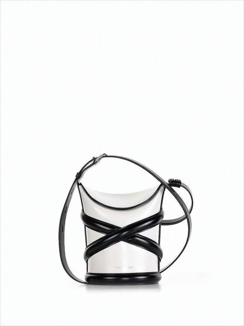 Alexander Mcqueen Structured Bucket Crossbody Bag With Contrasting Straps