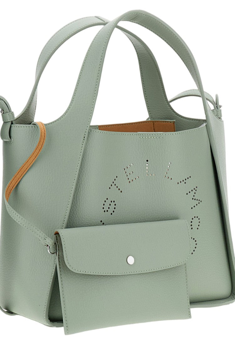 Stella Mccartney Perforated Logo Shoulder Bag In Vegan Leather