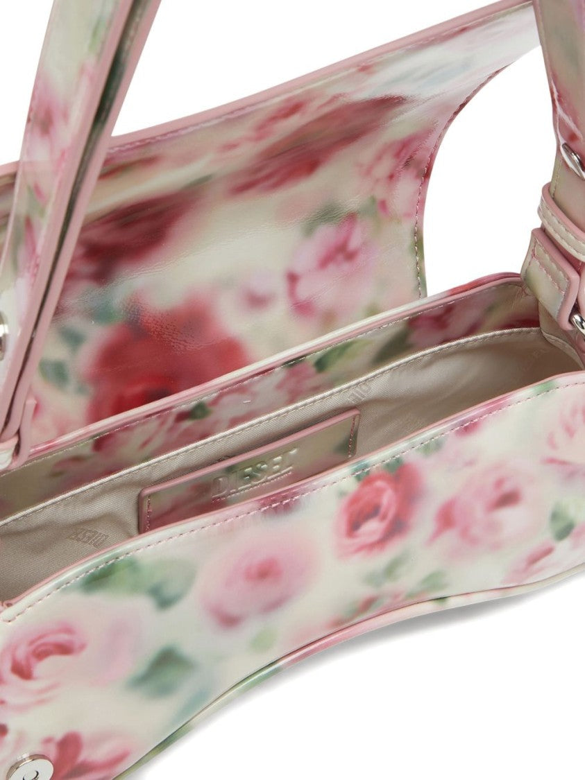 Diesel Floral Print Curved Silhouette Handbag