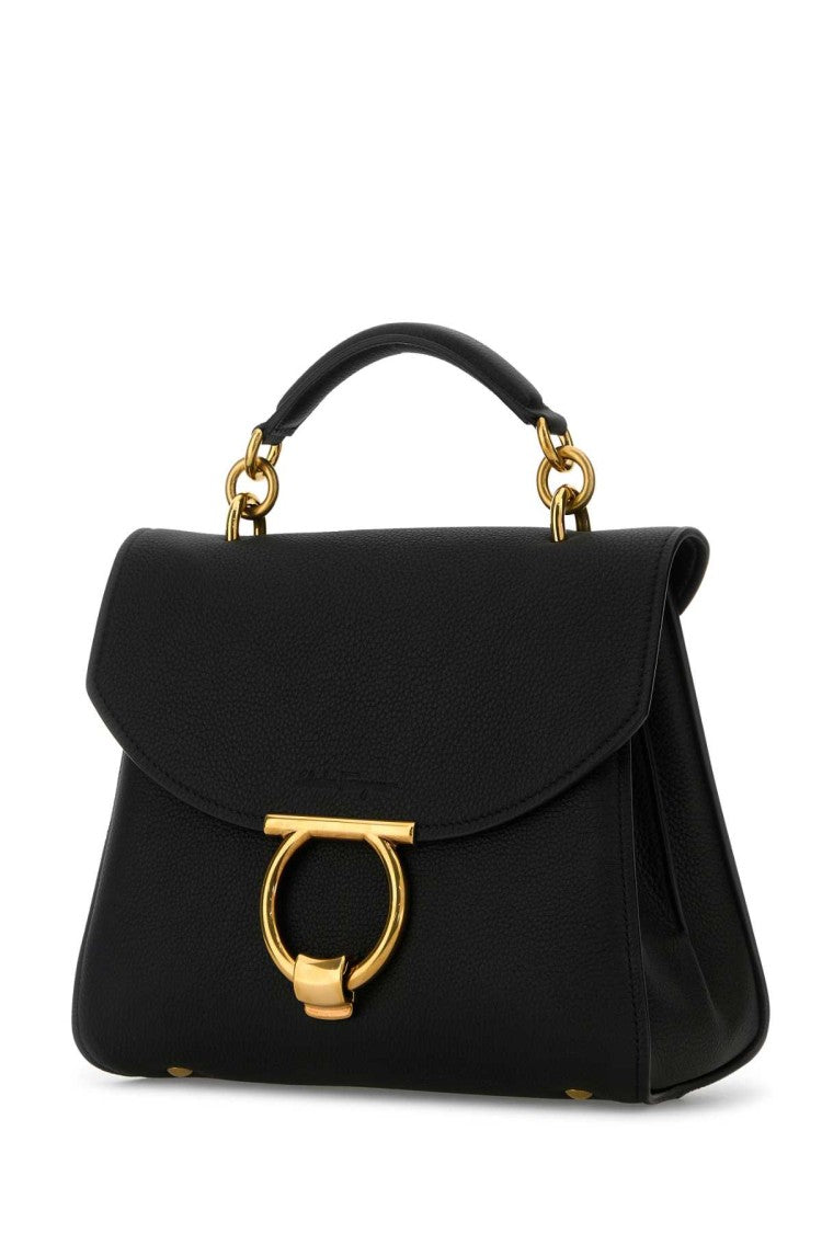 Salvatore Ferragamo Black Leather Margot Handbag