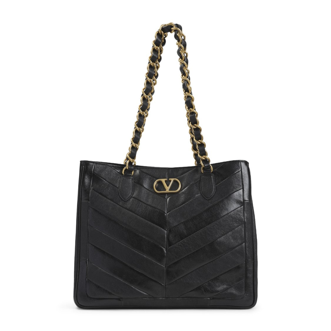 Valentino Garavani Black Lamb Skin Tote Bag