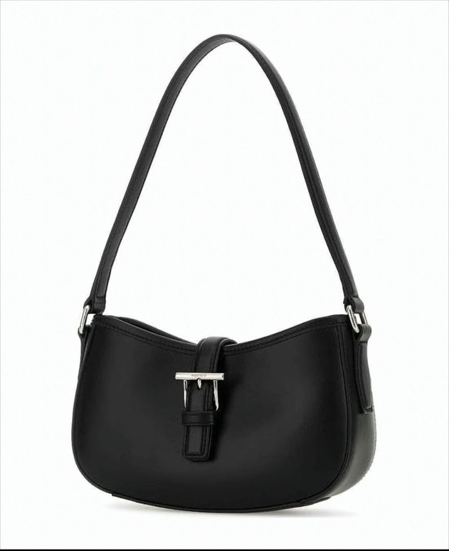 Alexander Mcqueen Black Calf Leather Shoulder Bag