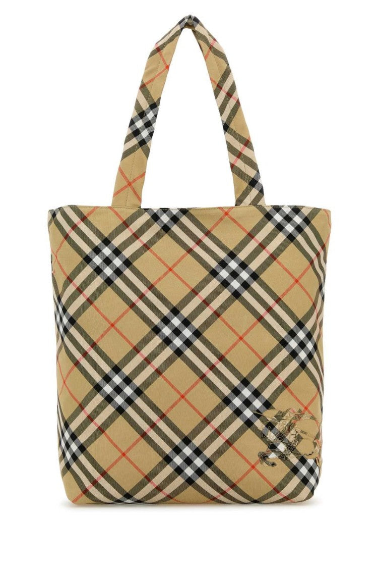 Burberry Structured Beige Bag With Classic Design