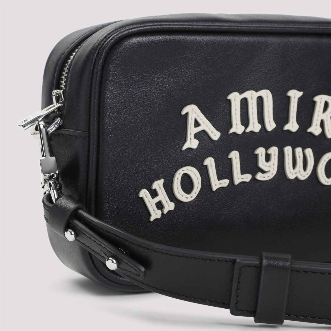 Amiri Black Cow Leather Hollywood Camera Case