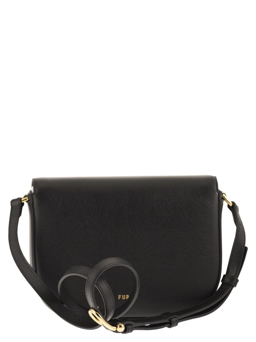 Furla Saddle Design Crossbody Bag In Fine Leather