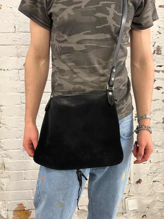 2000s Jean Paul Gaultier Black Suede Shoulder Bag