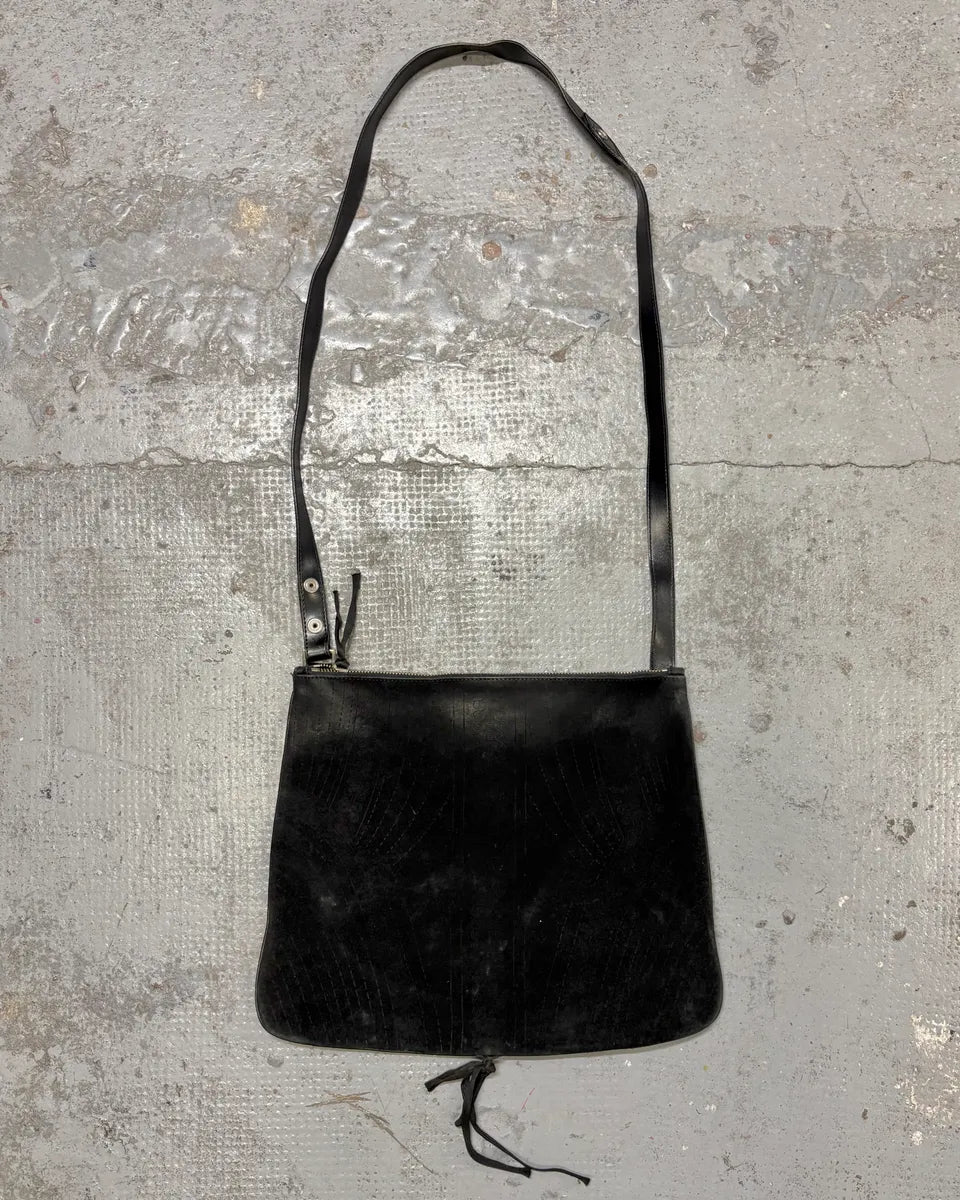2000s Jean Paul Gaultier Black Suede Shoulder Bag