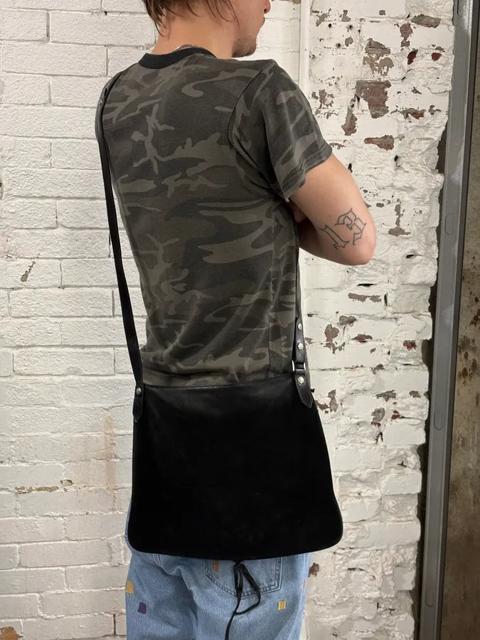 2000s Jean Paul Gaultier Black Suede Shoulder Bag