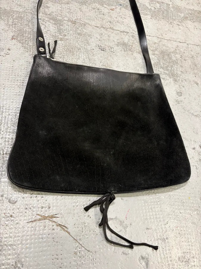 2000s Jean Paul Gaultier Black Suede Shoulder Bag