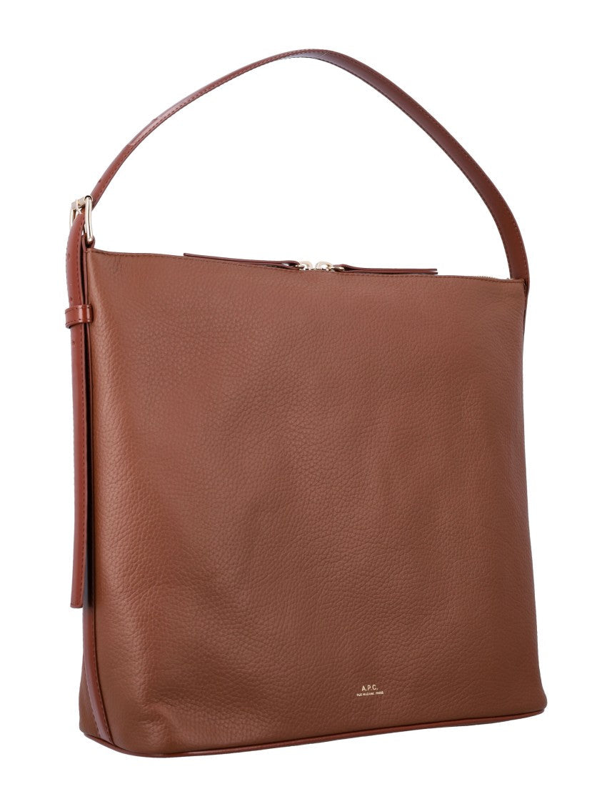 A.P.C. Brown Leather Shoulder Bag