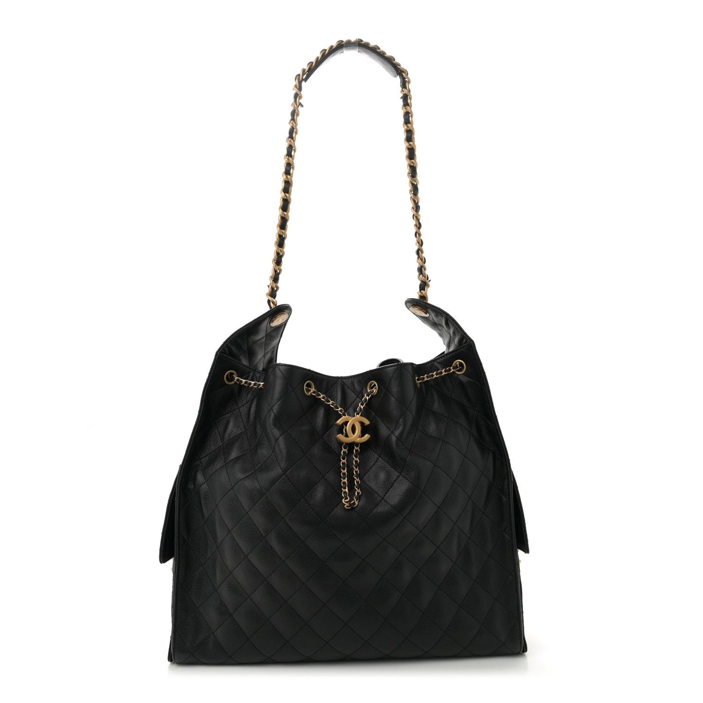 Caviar Quilted Large Chanel 25 Handbag Black