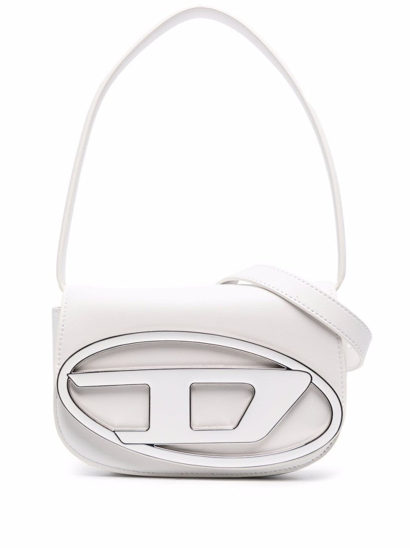 Diesel Structured White Leather Shoulder Bag