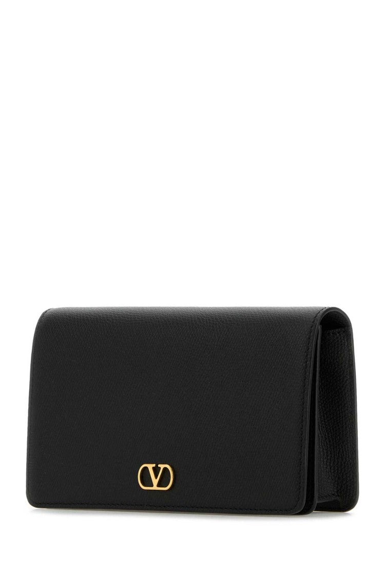 Valentino Garavani Black Leather Vlogo Signature Clutch