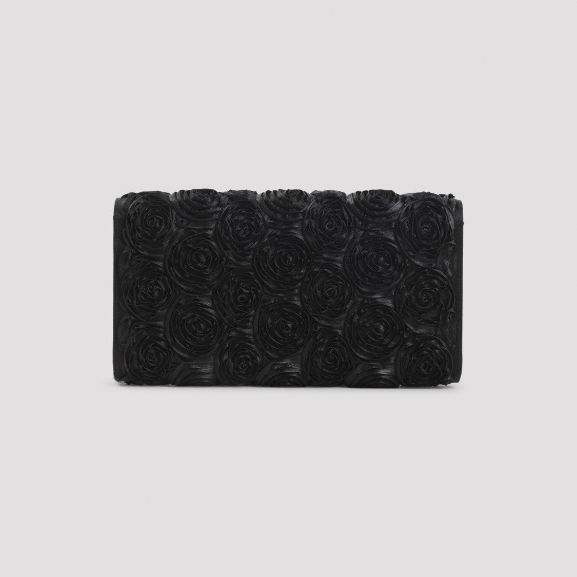 Roger Vivier Textured Satin Clutch With Rosette Patterns