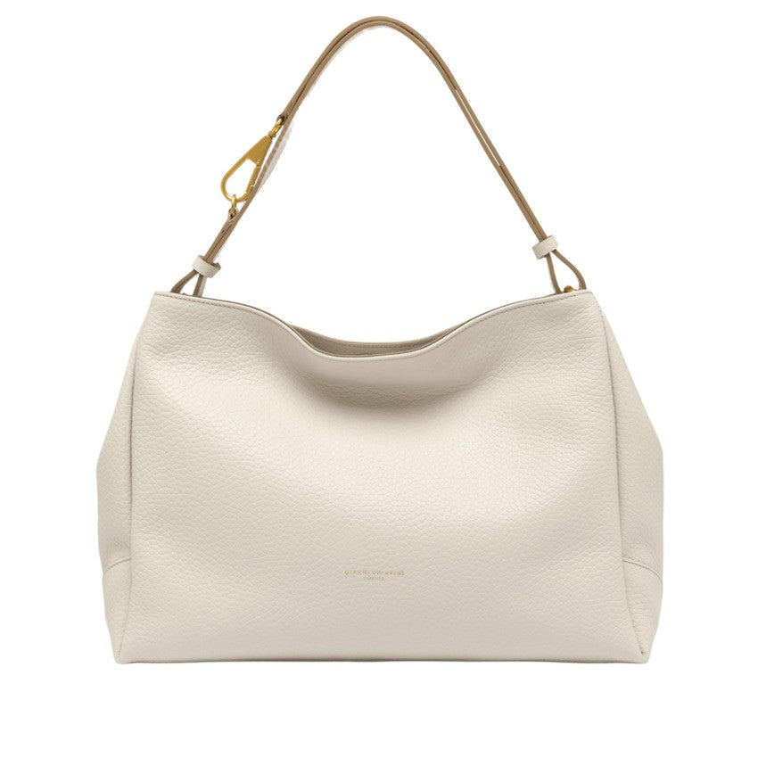 Gianni Chiarini Sand Textured Leather Handbag With Magnetic Closure