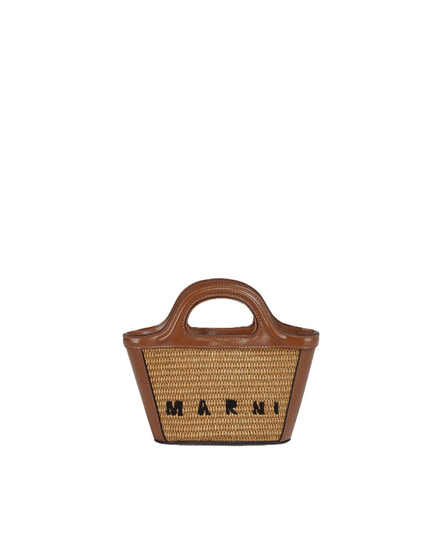 Marni Brown Raffia-Effect Tropicalia Bag
