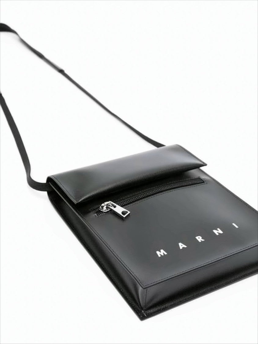 Marni Rectangular Structured Crossbody Bag With Textured Finish