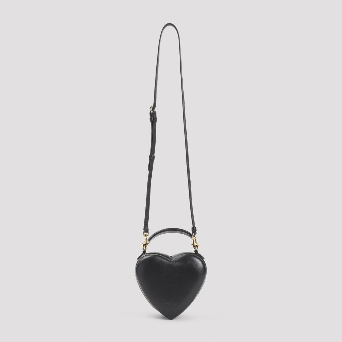Moschino Heart-Shaped Shoulder Bag With Adjustable Strap And Gold-Tone Details