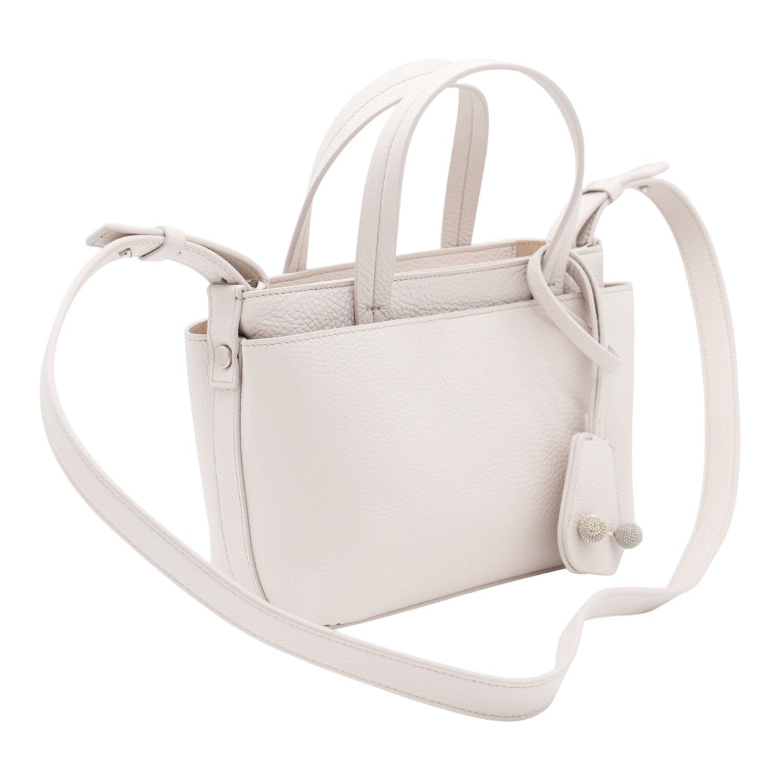 Fabiana Filippi Structured White Handbag With  And Decorative Embellishments