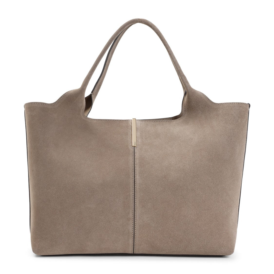 Tod's Luxe Suede Shopping Bag With Branded Metal Bar