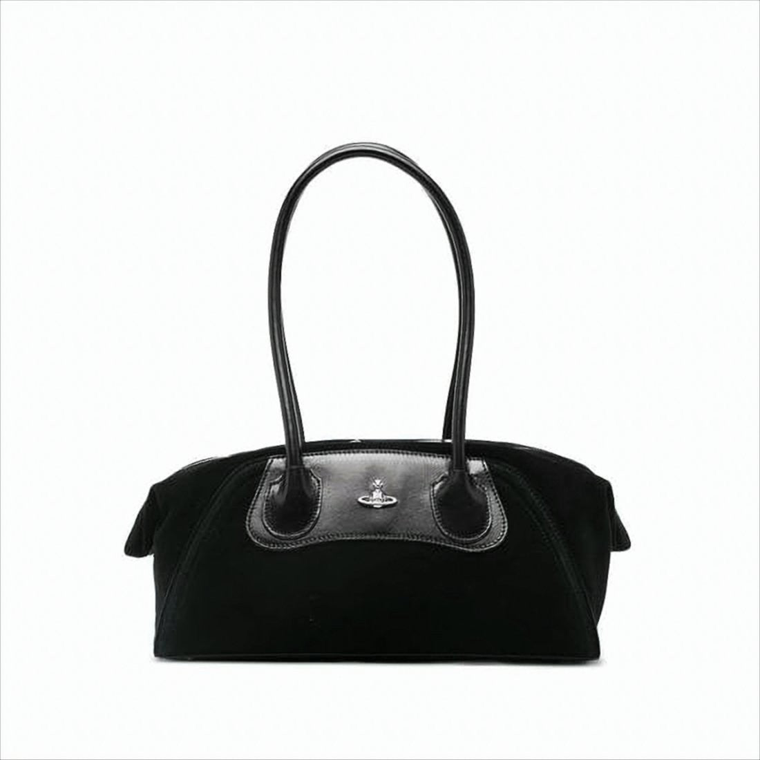 Vivienne Westwood Structured Black Suede Tote Bag