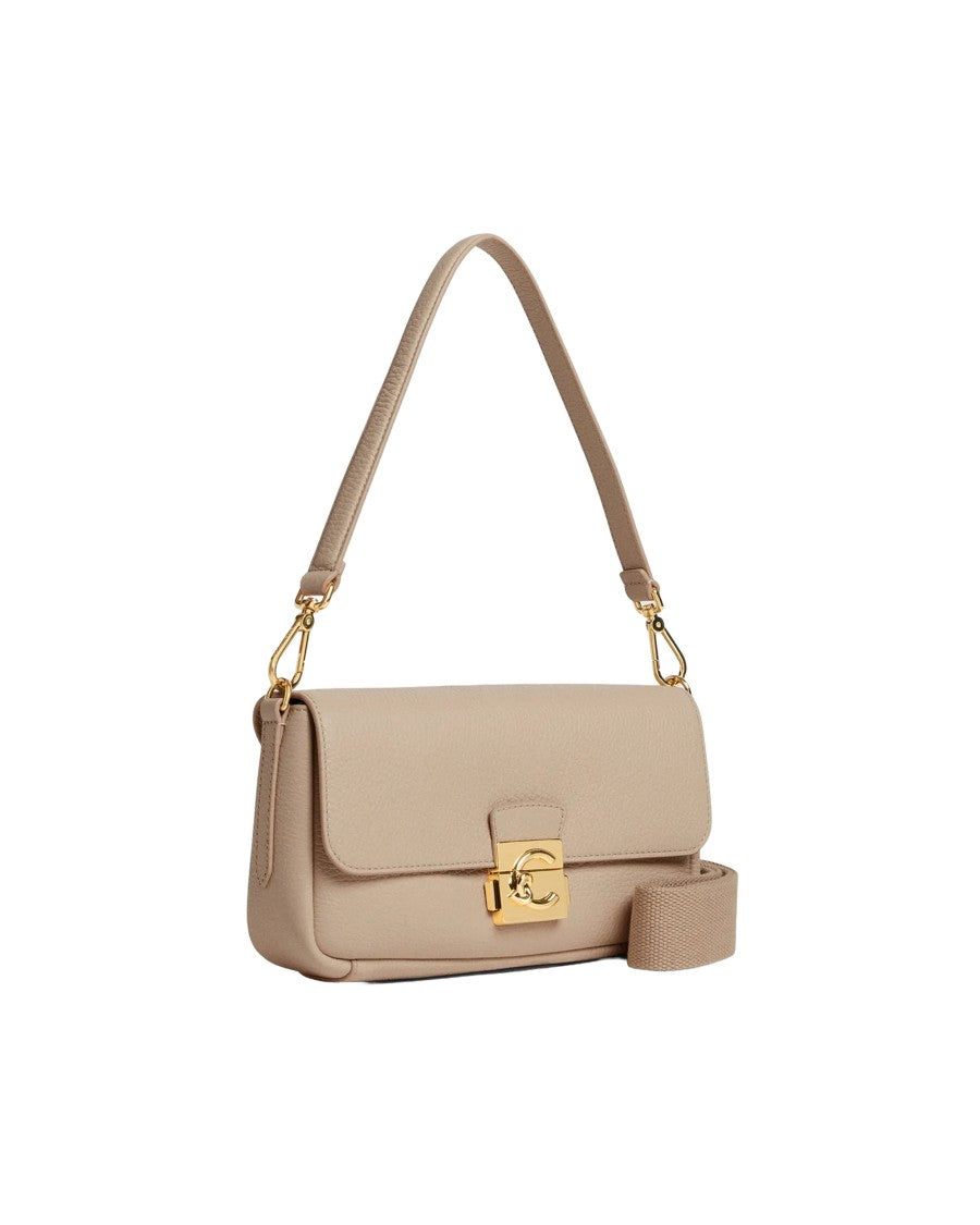 Coccinelle C-Me Lock Bag In Medium Sandshell
