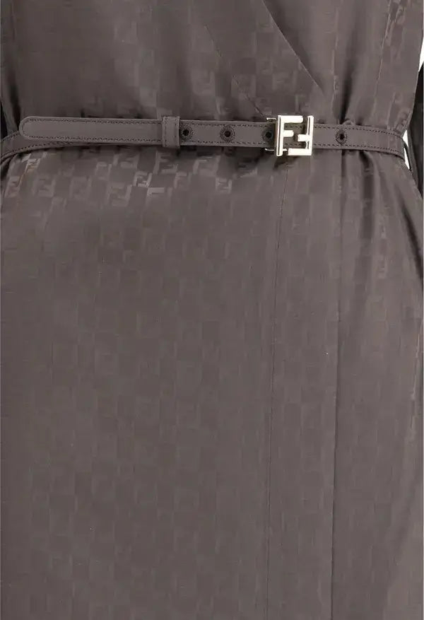 Elegant FENDI FF Silk Jacquard Dress – Luxury Designer Fashion