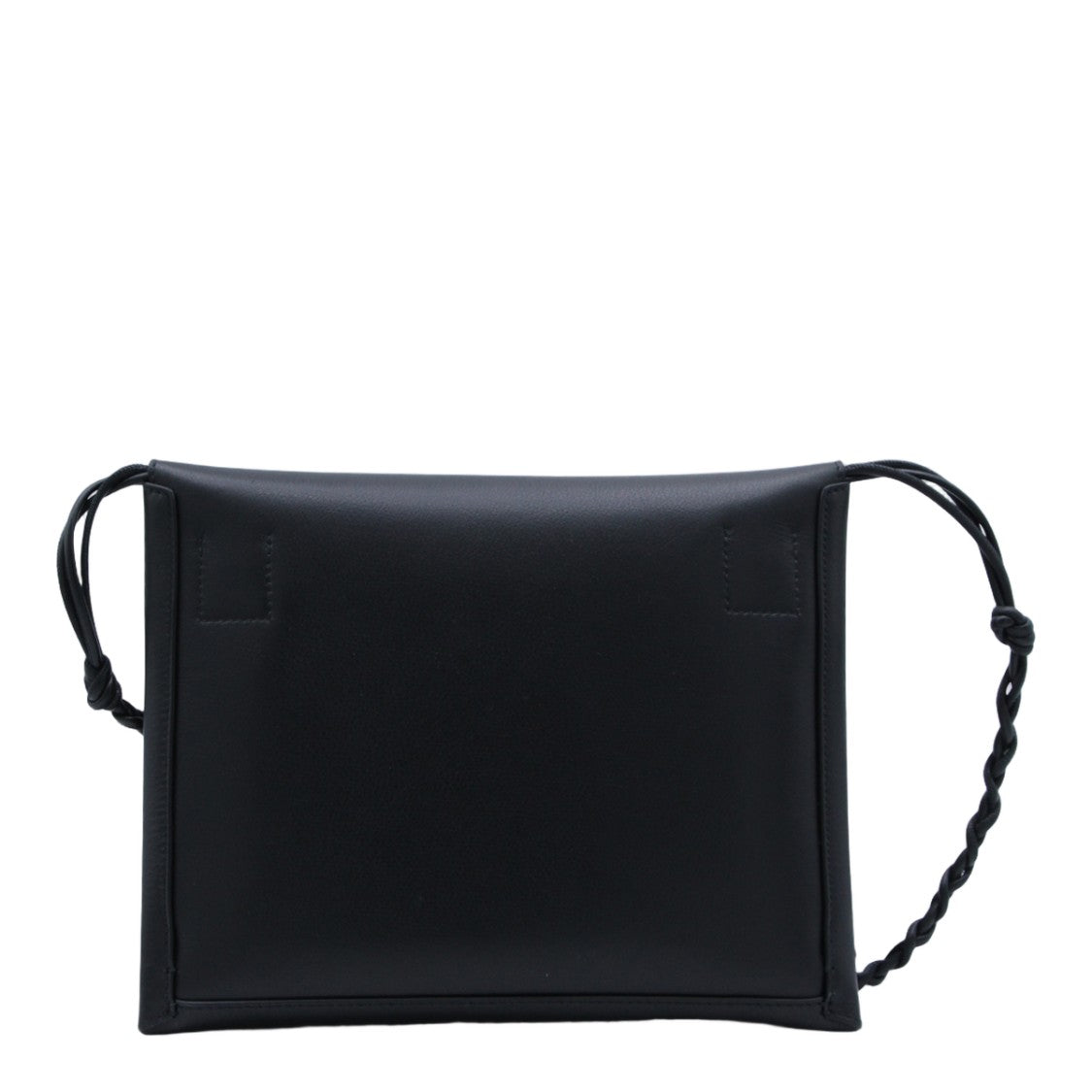 Jil Sander Rectangular Black Bag With Flap Closure And Braided Strap