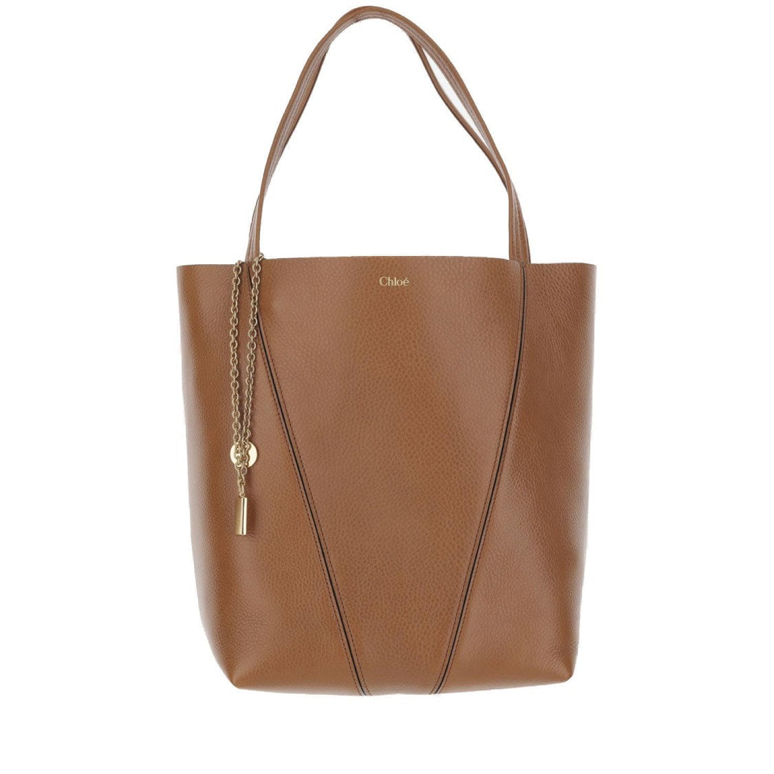 Chloé Spin Tote Bag In Garnet Leather