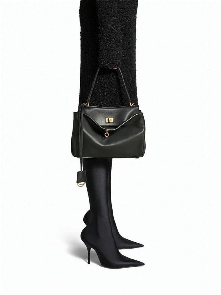 Balenciaga Rectangular Black Leather Shoulder Bag