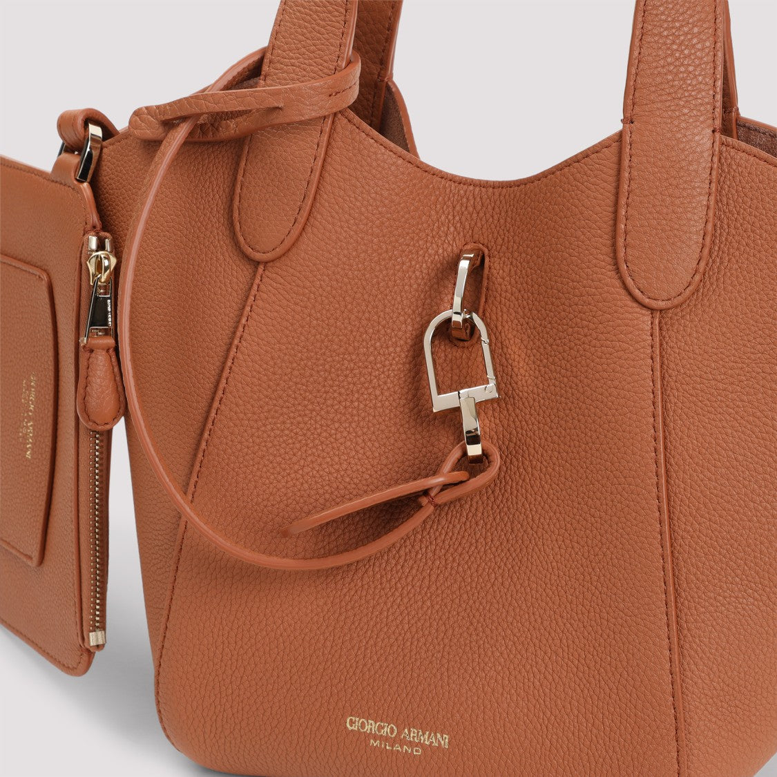 Giorgio Armani Brown Calf Leather Handbag