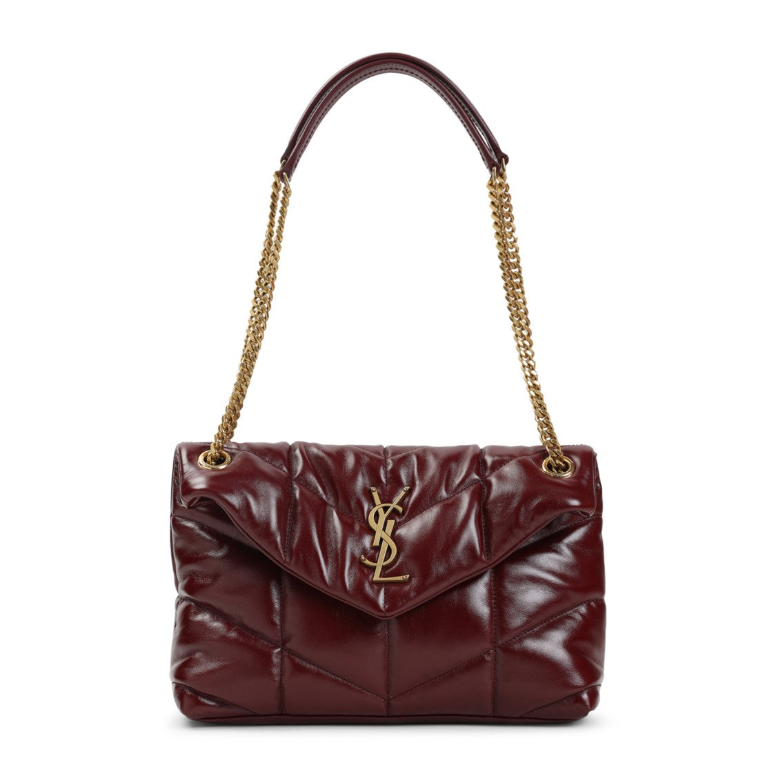 Saint Laurent Puffer Red Calf Leather Shoulder Bag